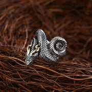 Jormungandr Ring Jormungandr Ring - Large Adjustable Viking Ring For Men Wicked Tender