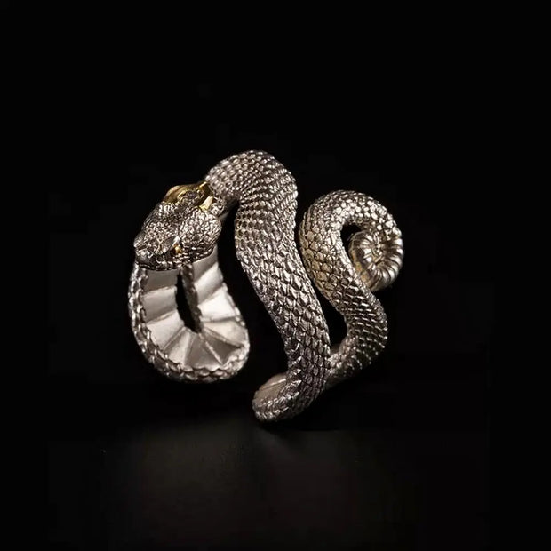 Jormungandr Ring Jormungandr Ring - Large Adjustable Viking Ring For Men Wicked Tender