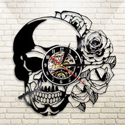 LED Skull and Roses Wall Art Clock - 7 Colour Remote Controlled Passionate and Intense Home Art Halloween Decoration Wicked Tender