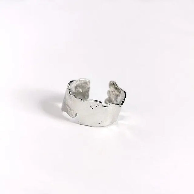 Ladies Geometric Minimal Textured Ring   - Open, Adjustable, Wide or Thin Fashion Ring Wicked Tender