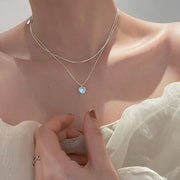 Amore Heart Necklace Libi - Sterling Silver Moonstone Necklace - Amore Heart Necklace Wicked Tender