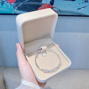 Sterling Silver Beaded Bracelet Linda - Sterling Silver Beaded Bracelet Minimal Heart Bracelet For Women Wicked Tender