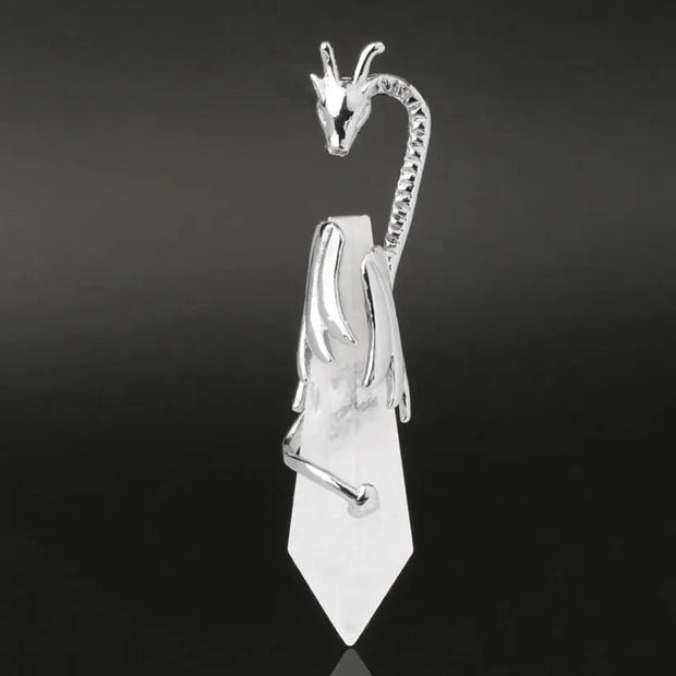Dragon Crystal Necklace Long Dragon Pendant Gemstone Necklace - Dragon Crystal Necklace Wicked Tender