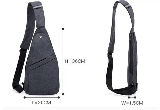 Men's Anti-theft Waterproof Crossbody Sling Bag - Small Casual Travel Bag with Adjustable Shoulder Strap Wicked Tender