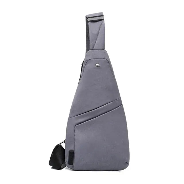 Anti-Theft Travel Right Chest Pack Crossbody Bag Sling Bag for Bicycle Sport Gray