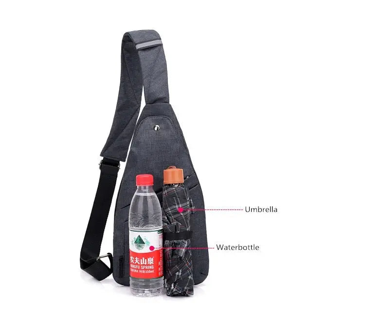 men's anti theft travel bags Anti-Theft Travel Right Chest Pack Crossbody Bag Sling Bag for Bicycle Sport Gray