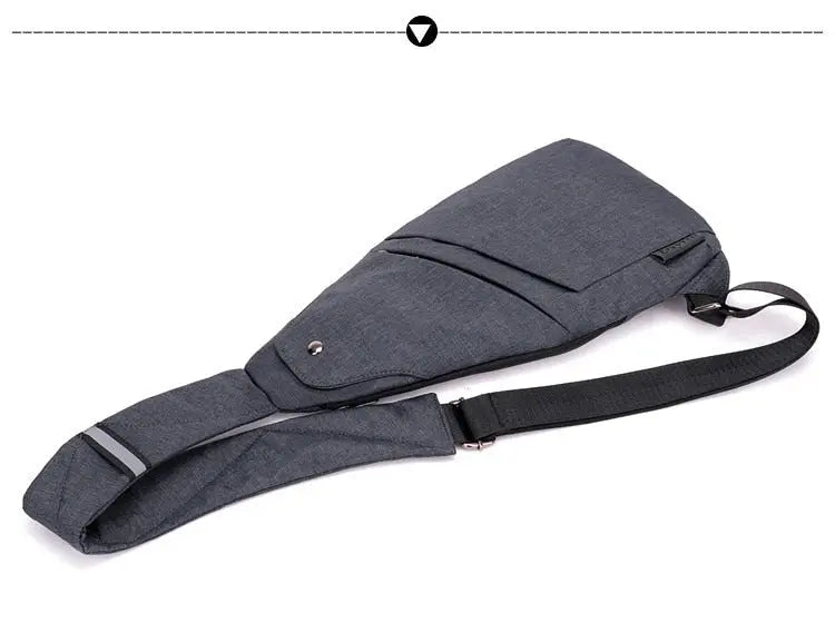 Anti-Theft Travel Right Chest Pack Crossbody Bag Sling Bag for Bicycle Sport Gray