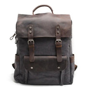Men's Genuine Leather Canvas Backpack - Large Capacity Multifunctional Travel Bag Wicked Tender