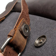 Men's Genuine Leather Canvas Backpack - Large Capacity Multifunctional Travel Bag Wicked Tender