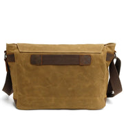 Men's Genuine Leather Vintage Canvas Bag - Messenger Travel Briefcase with Strap Wicked Tender