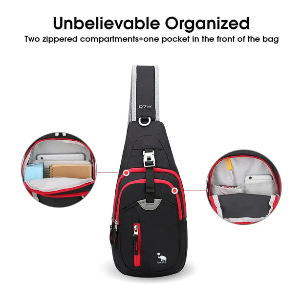 Mini Crossbody Sport Sling Bag - Unisex Lightweight Nylon Messenger Bag in Black, Blue, or Purple Wicked Tender