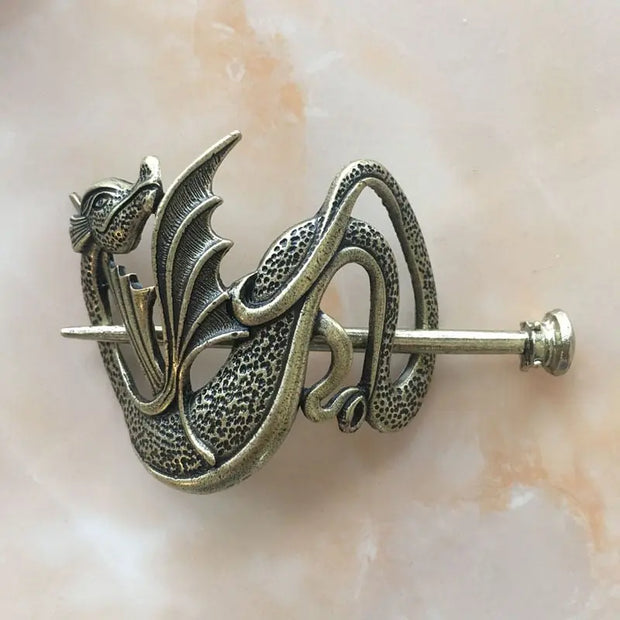 Dragon Hair Pin Mother of Dragons Hair Pin - Large Vintage Dragon Queen Hair Accessory Wicked Tender