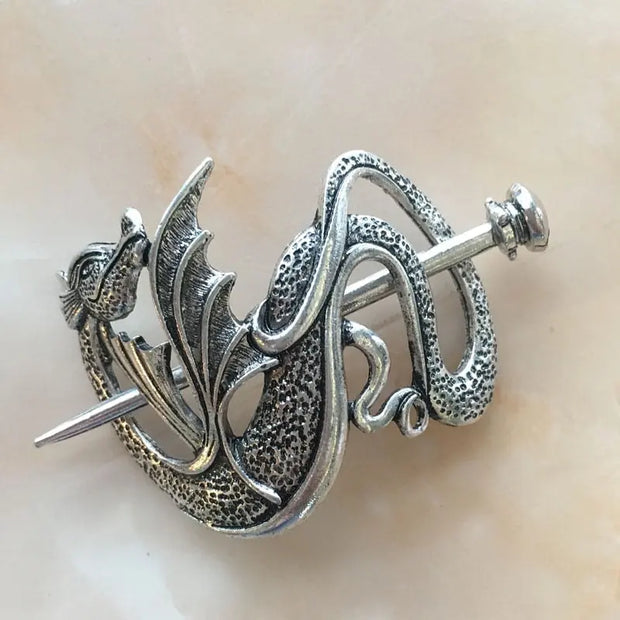 Dragon Hair Pin Mother of Dragons Hair Pin - Large Vintage Dragon Queen Hair Accessory Wicked Tender