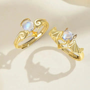 Couple Rings Set Naughty Nice Ring Set - Matching Angel & Devil Wing Couple Rings Set Wicked Tender