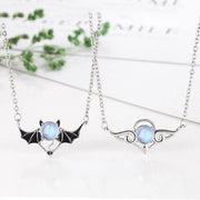 Matching Couple Necklaces Naughty Nice Necklace - Angel & Devil Wing Matching Couple Necklaces Wicked Tender