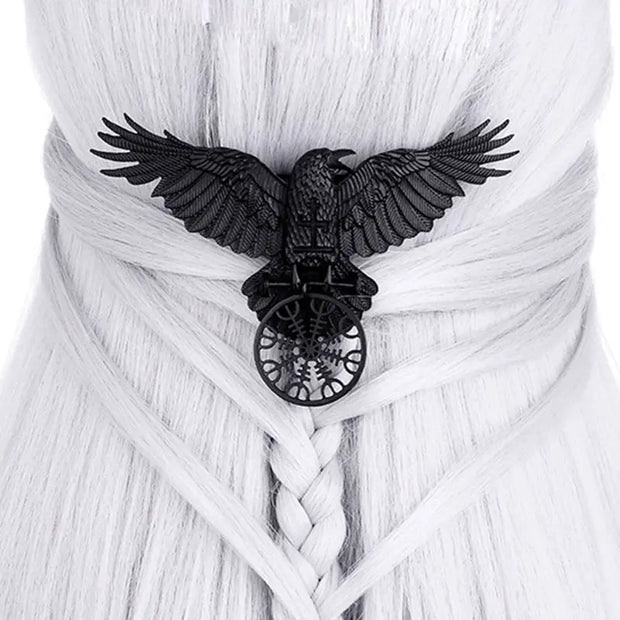 Odins Raven Hair Pin - Black Raven Hair Pin Viking Hair Pin for Women Gothic Hair Pin Wicked Tender