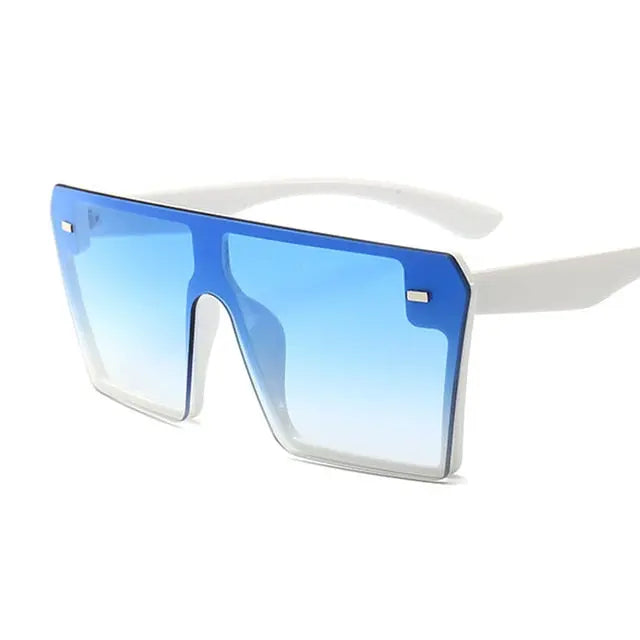 Oversized Mirror Sunglasses Flat Top Shield Visor Pink 