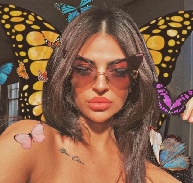 Papillon - Oversized Butterfly Sunglasses Winged Tinted Lens  display picture 2