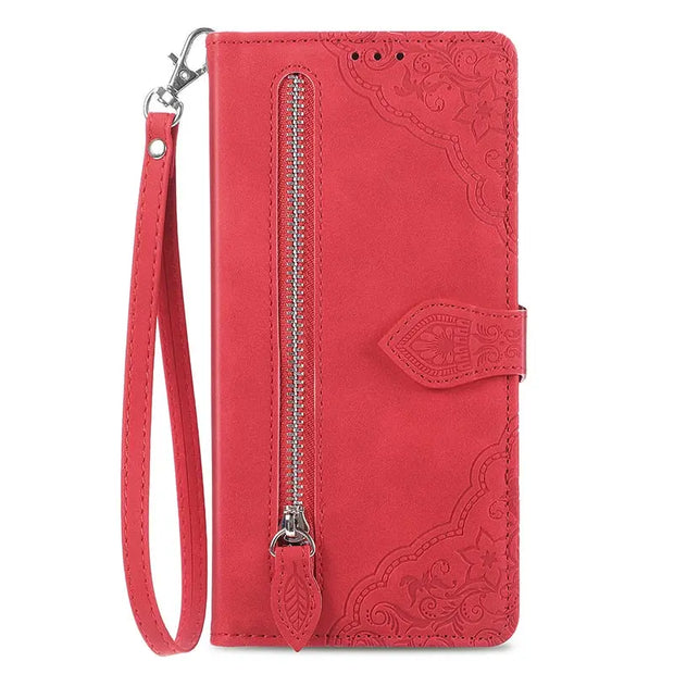 Pink Aesthetic Oppo Phone Card Case - Cute Wallet Phone Case, Floral Phone Case, Leather Phone Cases, Phone Case With Stand, Leather Flip Phone Case, Wallet Phone Case Wicked Tender