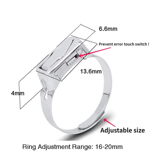 Defense Rings With Razor Razor Blade Hidden Knife Ring – Adjustable Stainless Steel Wrap Ring ...