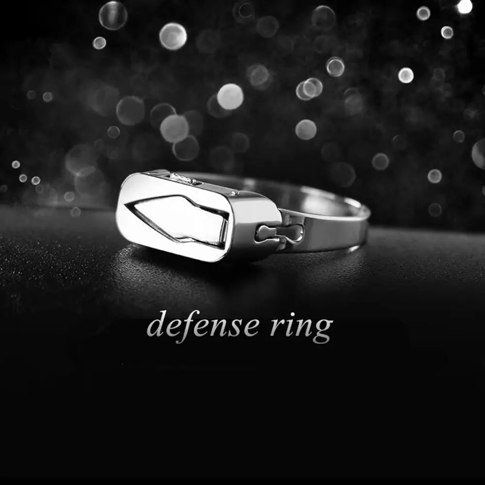 Razor Blade Ring With Knife Self Defense Spike Ring With Hidden