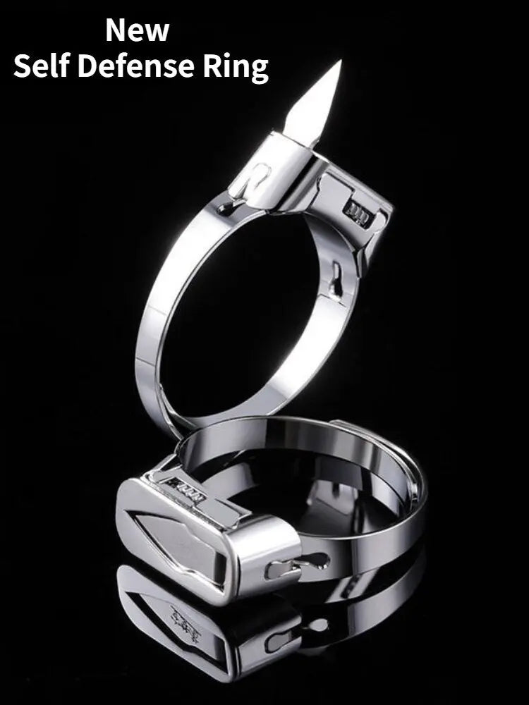 Self-Defense Rings Cute Adjustable Finger Ring for Ladies Knife Hidden  Blade Design Anti-harassment Anti