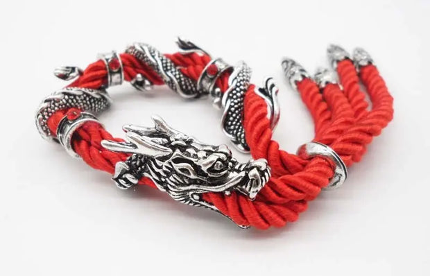 Chinese Dragon Bracelet Red Draconic Boa - Large Adjustable Coiling Chinese Dragon Bracelet Wicked Tender