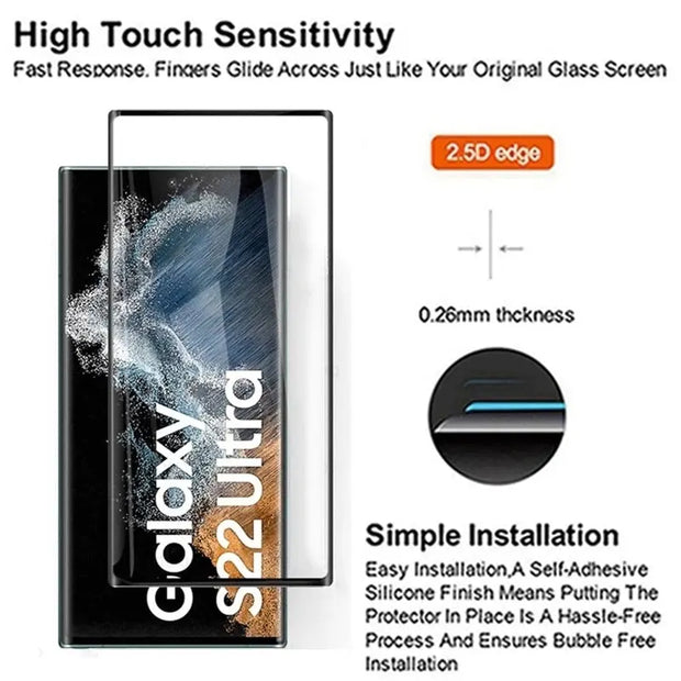 Samsung Galaxy Tempered Glass Screen Protector Anti Scratch Anti Shatter Ultra Thin High Touch Sensitivity Easy to Install Tempered Glass for Samsung S20 S21 S22 S23 Plus Ultra FE 2 Pieces Wicked Tender