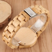 Simple Round Bamboo Wood Quartz Watch - Casual Natural Light Wooden Bezel Watch With Classic Numbered Dial Wicked Tender