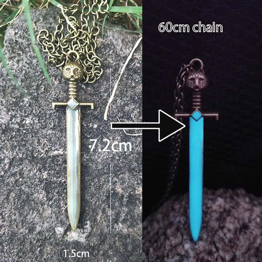 Sword of Damocles Glow in the Dark Sword Necklace for Men and Women –  Wicked Tender