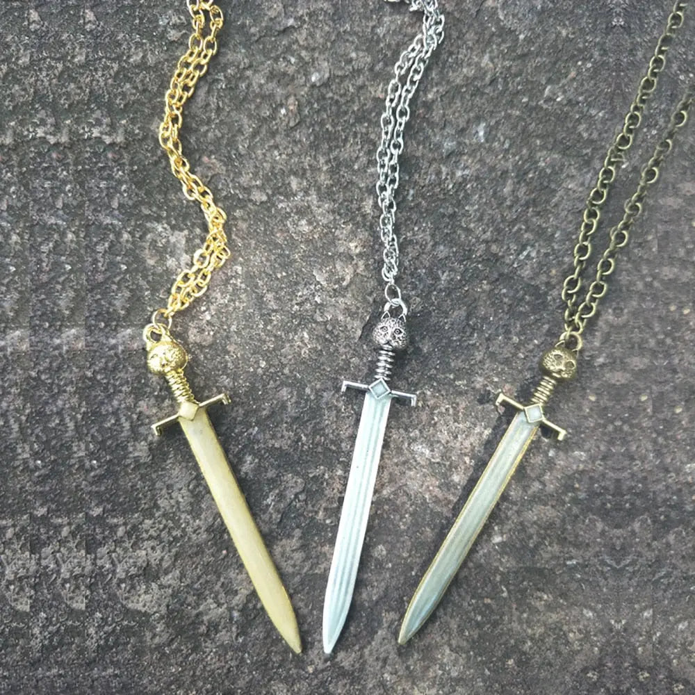 Sword of Damocles Glow in the Dark Sword Necklace - Glowing Sword Necklace  for Men and Women