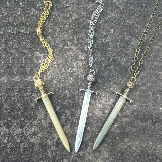 Sword Necklace Sword of Damocles Glow in the Dark Sword Necklace - Glowing Sword Necklace for Men and Women Wicked Tender