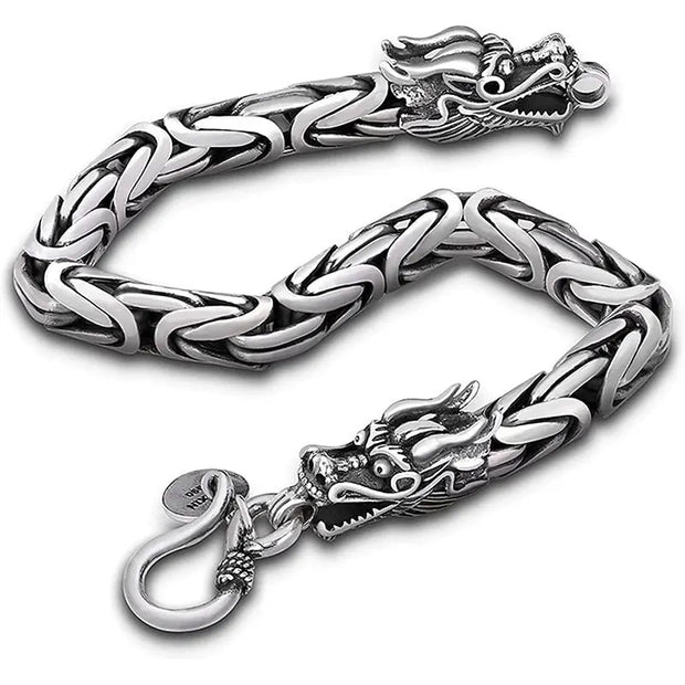 men stainless steel bracelets Twin Dragon Vintage Dragon Bracelet - Men Stainless Steel Bracelets Wicked Tender