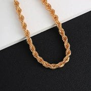 Twisted Rope Chain Collar Necklace - Adjustable Thick Chunky Choker Necklace Wicked Tender