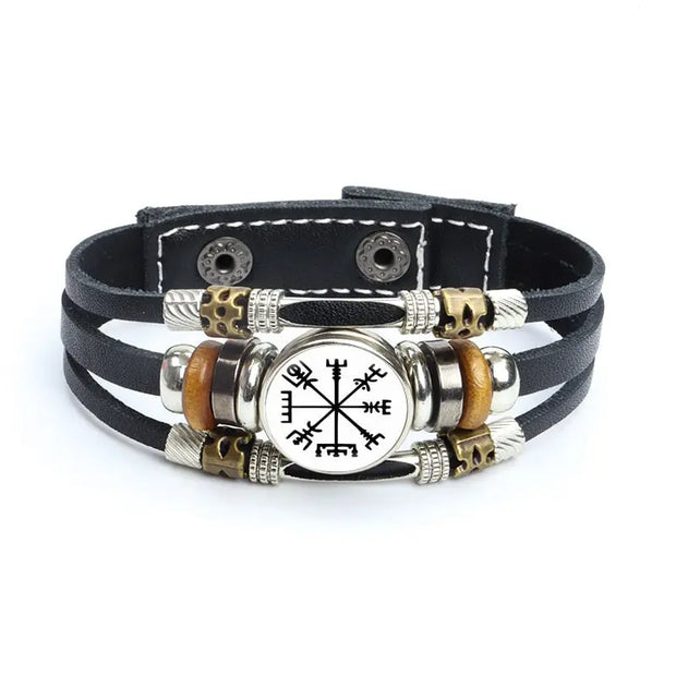 viking cuff bracelet Viking Compass Leather Bracelet - Stackable Viking Cuff Bracelet Wicked Tender