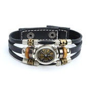 viking cuff bracelet Viking Compass Leather Bracelet - Stackable Viking Cuff Bracelet Wicked Tender