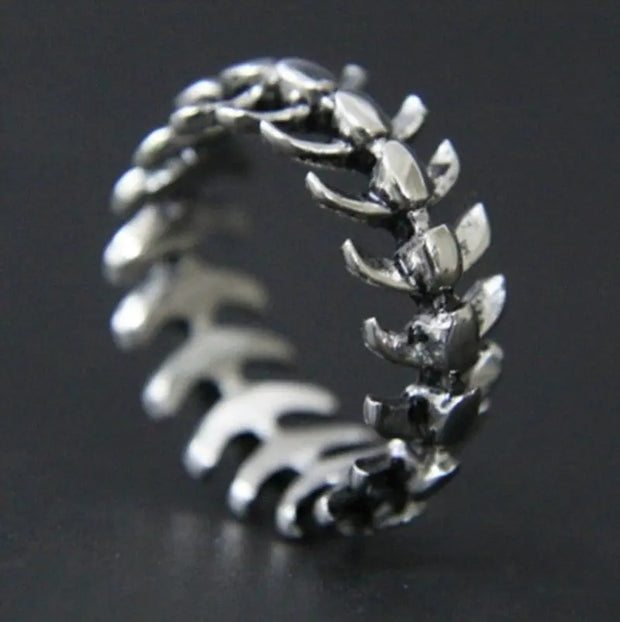 Vintage Dragon Spine Dragon Ring - Open Adjustable Draconic Bone Band Wicked Tender