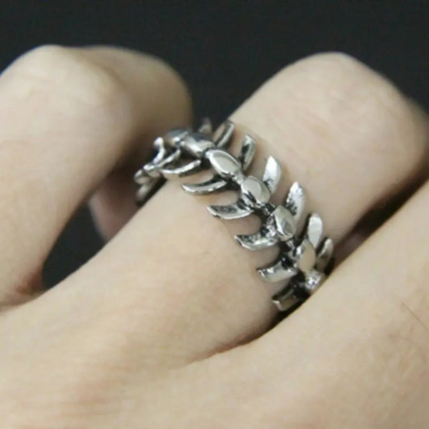 Vintage Dragon Spine Dragon Ring - Open Adjustable Draconic Bone Band Wicked Tender