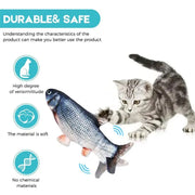 Wiggle Fish - Dancing Fish Cat Toy Pillow For Pet Cats USB Rechargeable with Touch Sensor Wicked Tender