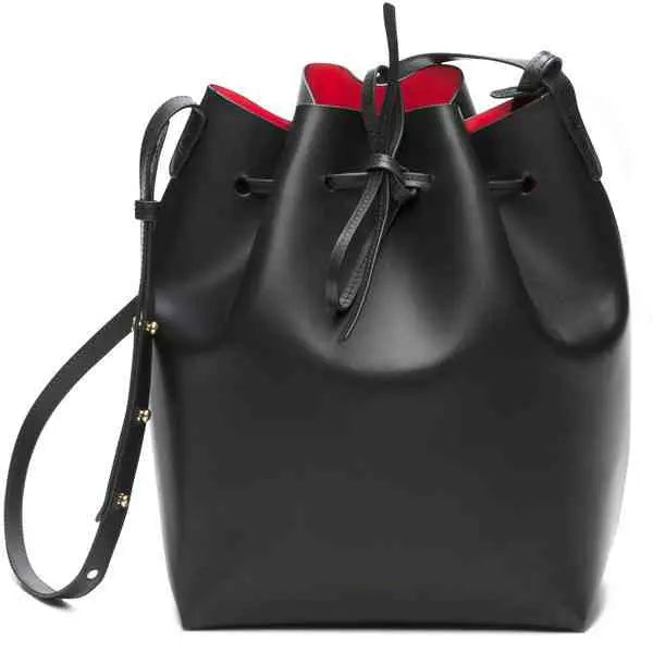 Women's Genuine Leather Bucket Bag - With Shoulder Strap Wicked Tender