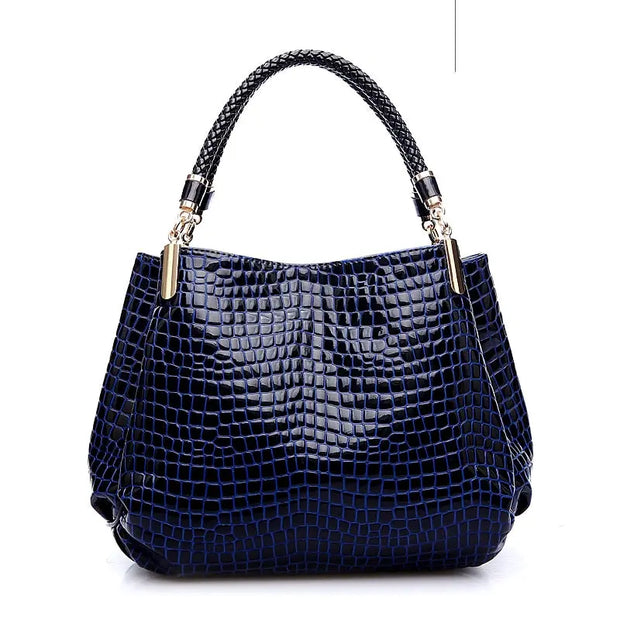 Women's PU Leather Crocodile Pattern Handbag - With Zipper Compartment Wicked Tender