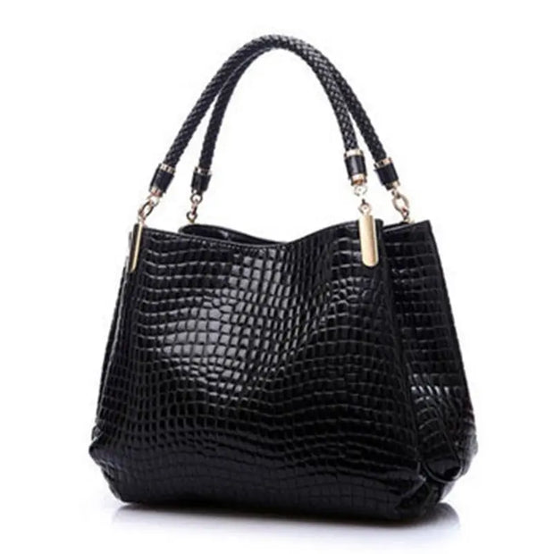 Women's PU Leather Crocodile Pattern Handbag - With Zipper Compartment Wicked Tender
