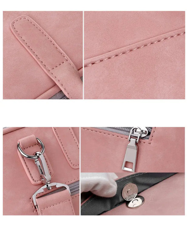 Women's PU Leather Laptop Bag - Large Capacity Notebook Messenger Wicked Tender