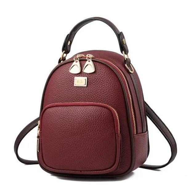 Women's PU Leather Mini Backpack - Small Capacity Casual Urban Bag Wicked Tender