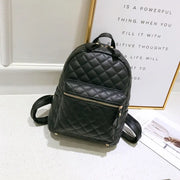 Womens PU Leather Full Diamond Lattice Backpack - High Fashion Vogue Mini Bag Wicked Tender